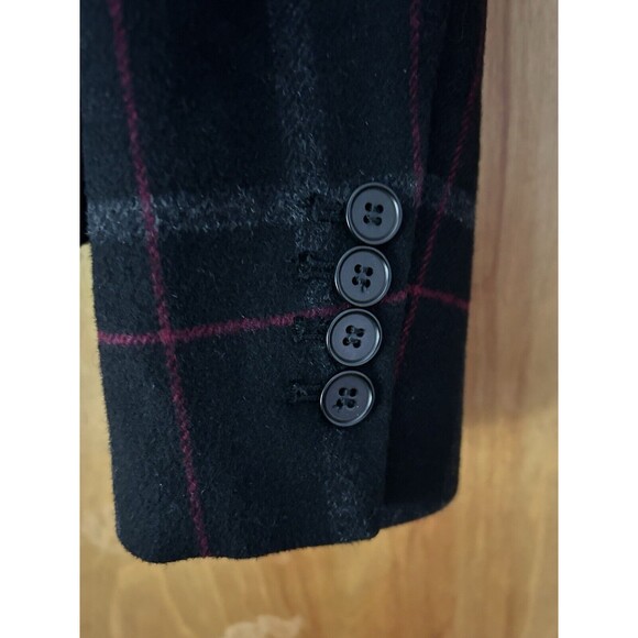 Talbots-Black Plaid Jacket/Blazer-Wool Blend-Lined-English Country-Academia-Sz 8 - Picture 5 of 10